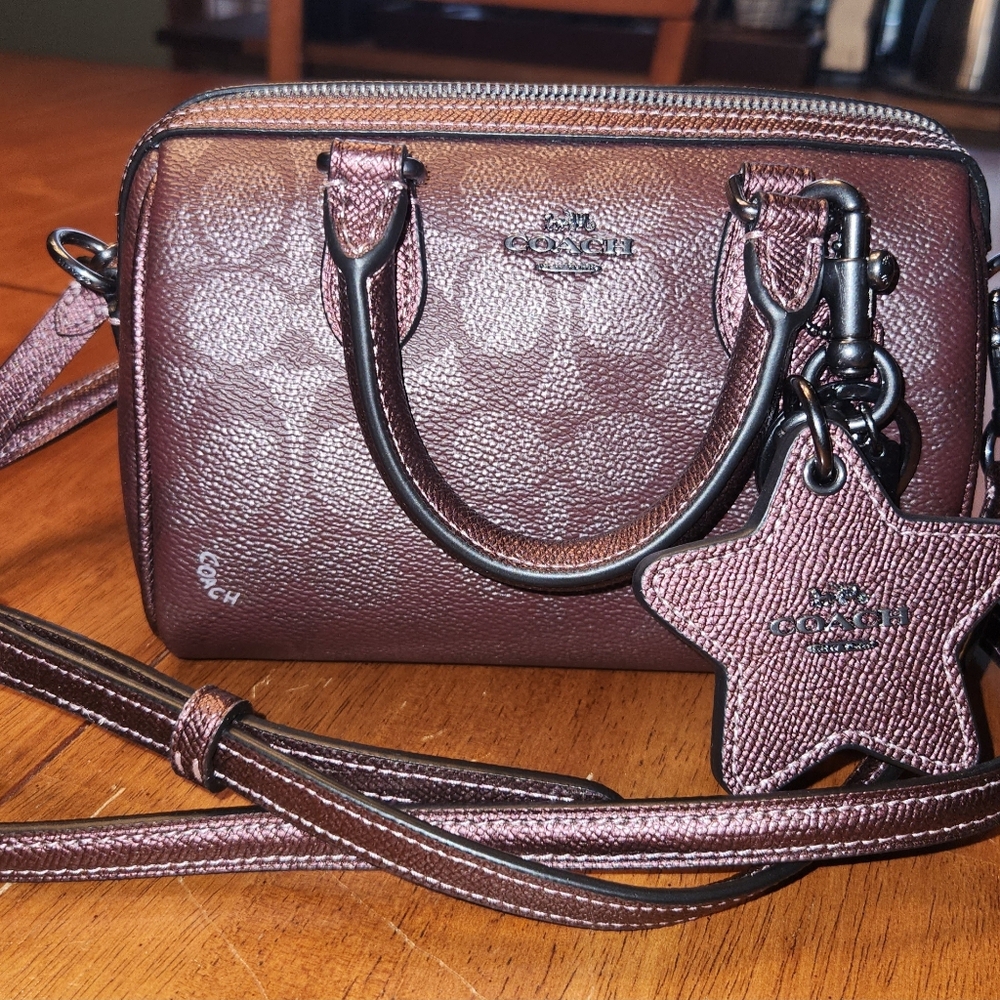 Coach Dark Brown Crossbody Bag with Star Charm